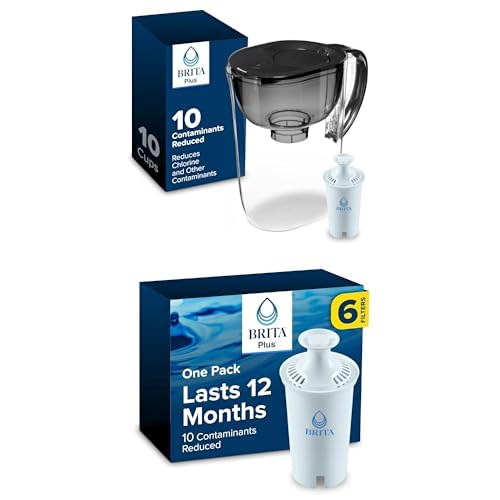 Brita Large Water Dispenser with Filter, 10 Cup Capacity, Black