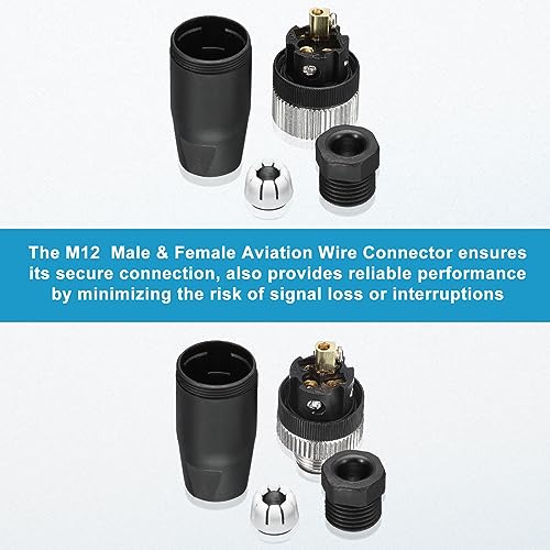 Conector M12 Aviation 5 Pines Male & Female 4 Unidades miniatura 3