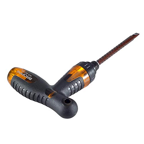 KATUR Tournevis multi-embouts à cliquet réglable, forme en T, tournevis cruciforme télescopique réglable à double usage, clé à cliquet, clé à main, outil de réparation de douille