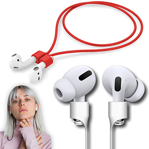 Image of Ultra Strong Magnetic Airpod Pro Strap Anti-Lost Cord Sports Lanyard Compatible with Airpods 3rd 2nd Generation Pro 3 2 1 (Red)