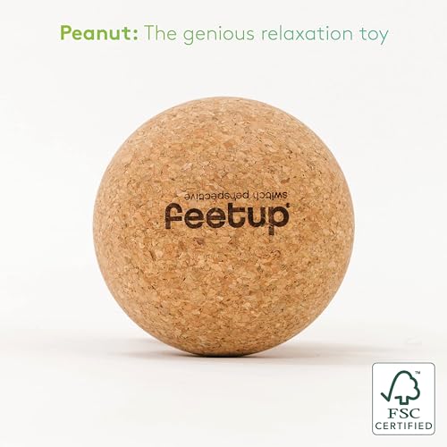 Image of FeetUp - Peanut Massage Ball, Double Massage Ball for Neck, Back, and Legs; Ideal for Muscle Massage, Trigger Points, Yoga Therapy; Pure Cork Balls for Deep Massage