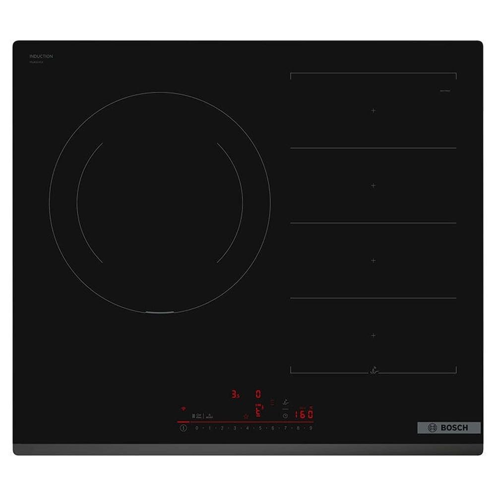 Bosch - Piastra a induzione, 60 cm, Serie 6, FlexInduzione e Zona di 28 centimetri, Elettronica DirectSelect, PerfectFry Plus, Home Connect, Nero, PXJ631HC2E