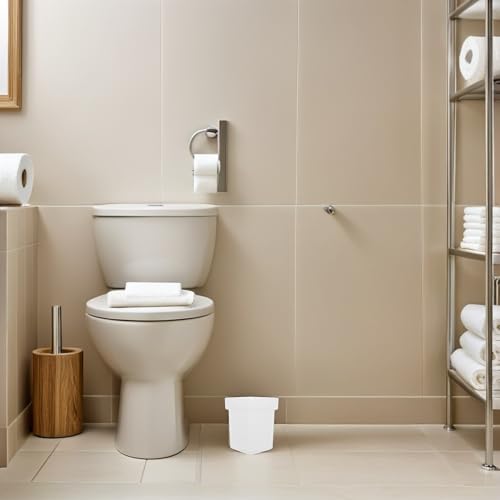 Support de brosse WC antidérapant compact avec base stable en verre carré