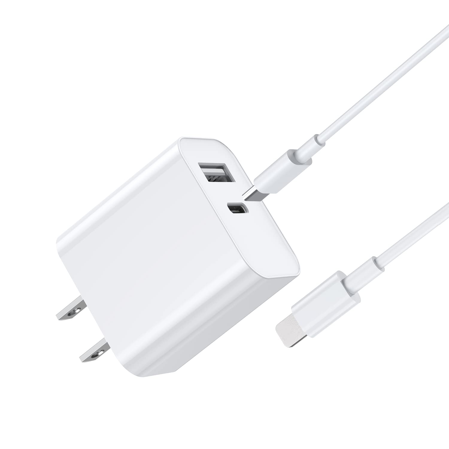 Amazon | 急速充電器 USB充電器 20W 2ポート 18W充電ケーブル付き