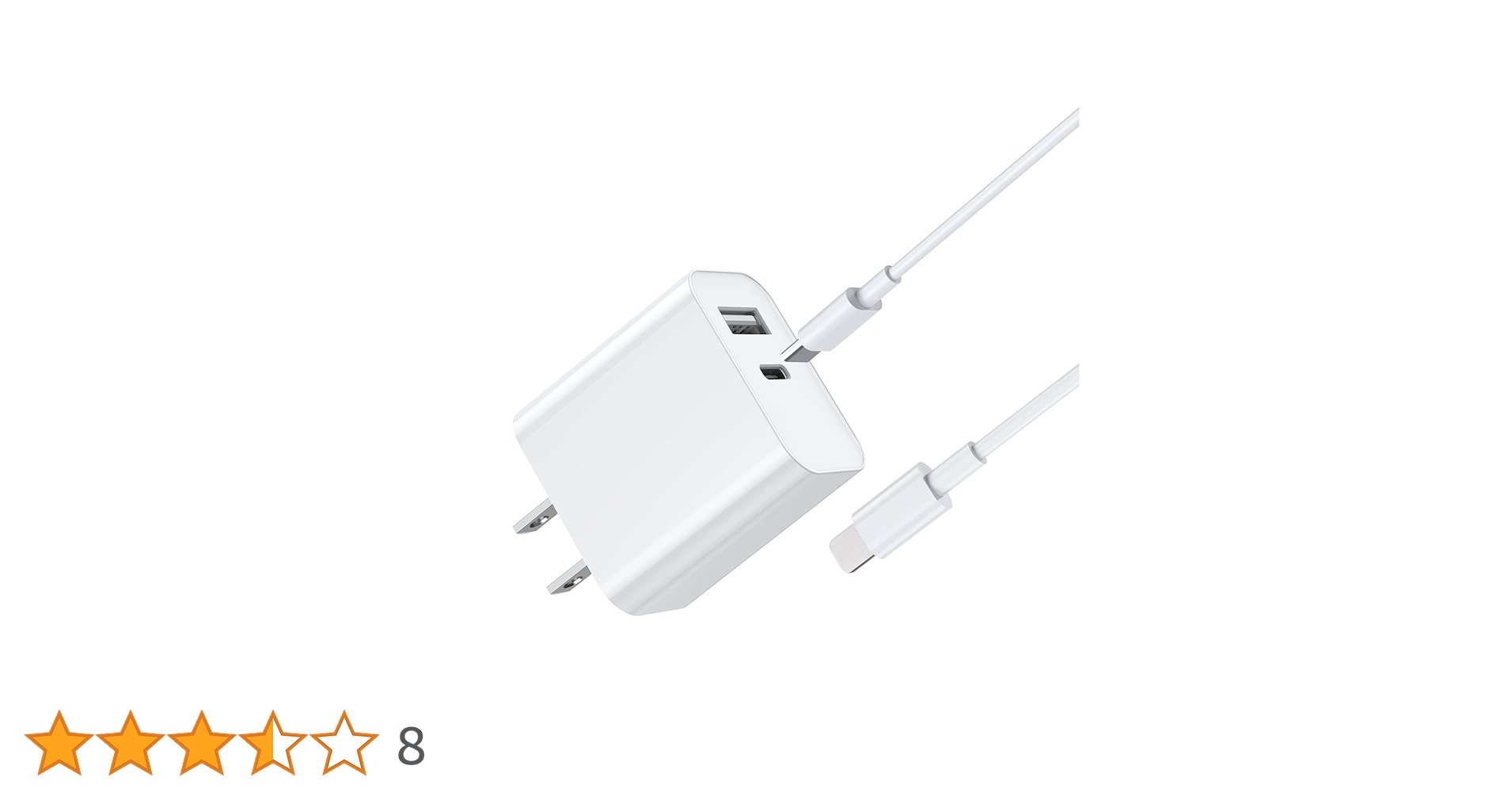 Amazon | 急速充電器 USB充電器 20W 2ポート 18W充電ケーブル付き