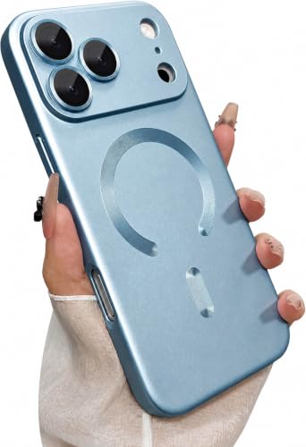 Image of DIZORO Magnetic Case for (iPhone 17 Pro) Case [Compatible with MagSafe][Built-in Camera Lens Protector] Slim Soft Silicone Bumper Shockproof Metallic Luster Back Cover Phone Case (Royal Deep)