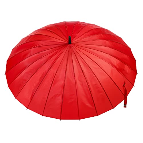 Totes Auto Open Water Repellent 24 Rib Stick Umbrella with J Hook Handle by totes - Image 2