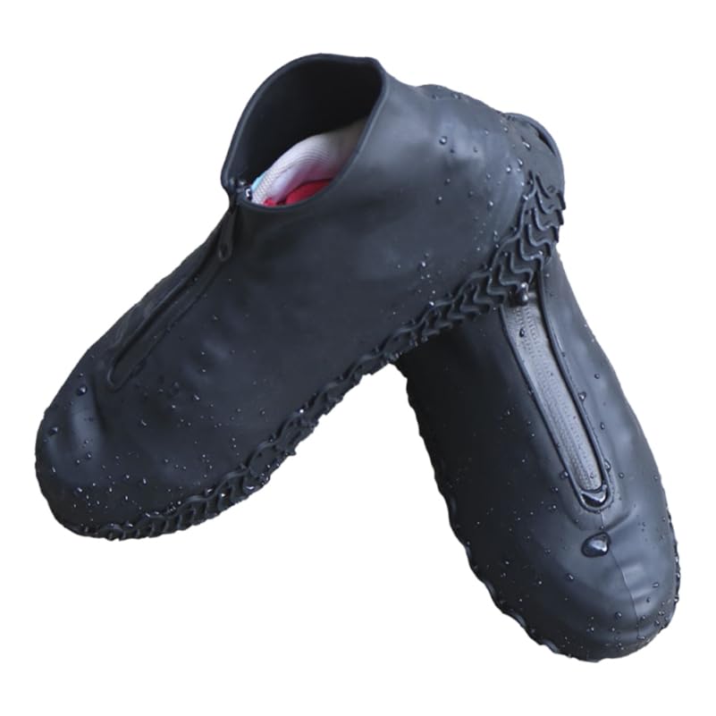 Cubiertas para calzado antideslizantes HANABASS, 1 par, impermeables, protectoras, para exteriores, color negro, tamaño 28.5x17.5 cm miniatura 3