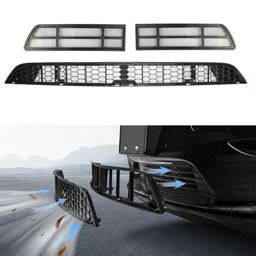 Rejilla de ventilación para Tesla Model Y 2020-2024 con malla delantera de nido de abeja 2