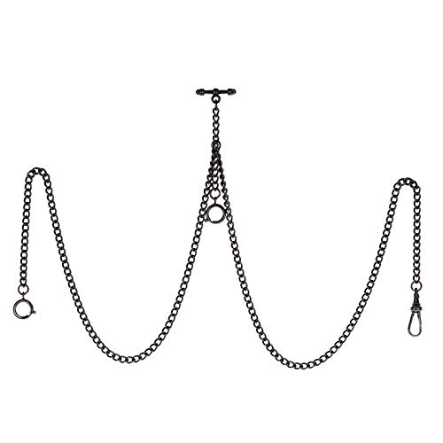 Chaîne T maillon de montre de poche argent TREEWETO fob chaîne 16 pouces