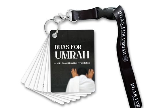 Umrah Dua Cards With Lanyard Umrah Flash Cards Step by Step Guide Umrah Dua and Instruction Umrah Gift for Muslim Ritual