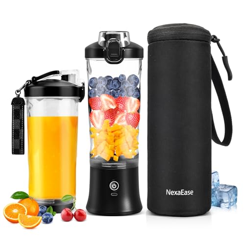 Portable Blender for Shakes and Smoothies- Personal Juicer 20 OZ Electric Protein Shaker Bottle with...