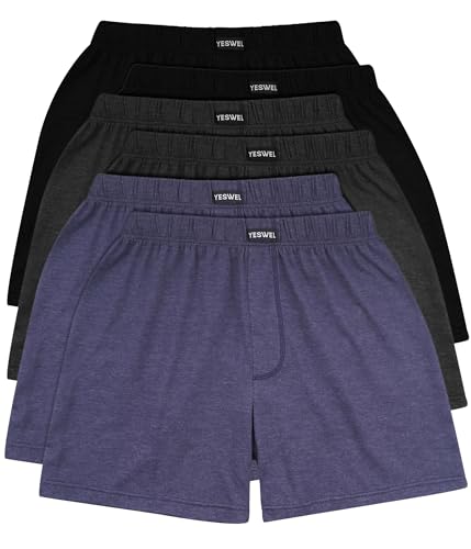 Boxer de algodón para piel sensible calzoncillos largos sueltos y suaves pack de 6 YESWEL