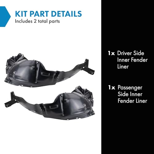 Image of TRQ Inner Fender Liner Set Compatible with 2002-2010 Lexus SC430 LX1248103 LX1248129 LX1249103 LX1249129