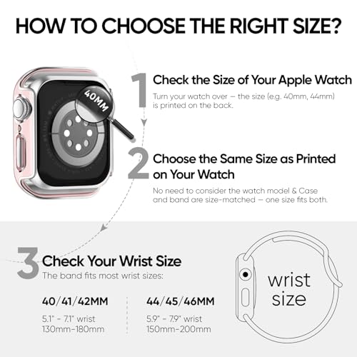 Image of Adorique 3-in-1 Compatible for Apple Watch Band 40mm 41mm 42mm 44mm 45mm 46mm, Soft Silicone Sport Strap for iWatch Series SE 10 9 8 7 6 5 4 3