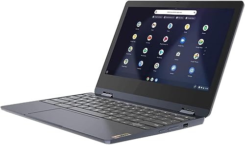 Image of Lenovo 2022 Flex 3 Touchscreen Chromebook, 2-in-1 11.6 inch HD for Business and Student Laptop, MT8183 CPU, 4GB LPDDR3, 64GB eMMC, Webcam, Blue, Chrome OS, 32GB USB Card