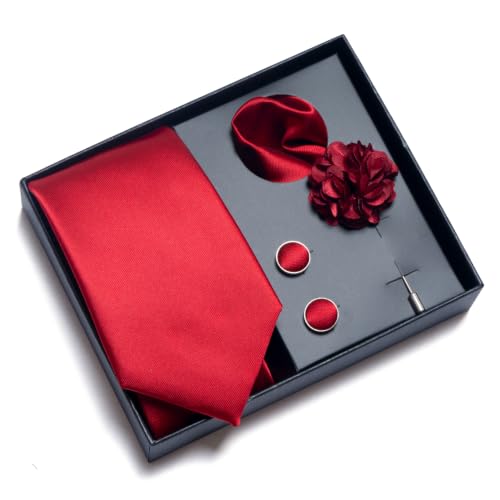 Image of joy alice 70 Colors Ties Set Men Mixed Color Necktie Handkerchief Cufflinks Brooch 3.15 Formal