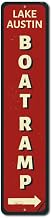 Aluminum Sign Lake Austin Boat Ramp Personalized Themed for Marina Metal Wall Decor Water Sports Hanging Plaque with Pre-Drilled Holes for Easy Installation 6x24 Inch