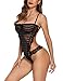 Avidlove Womens' s Sexy Open Back Lingerie Teddy One Piece Lace Babydoll Bodysuit Black Small