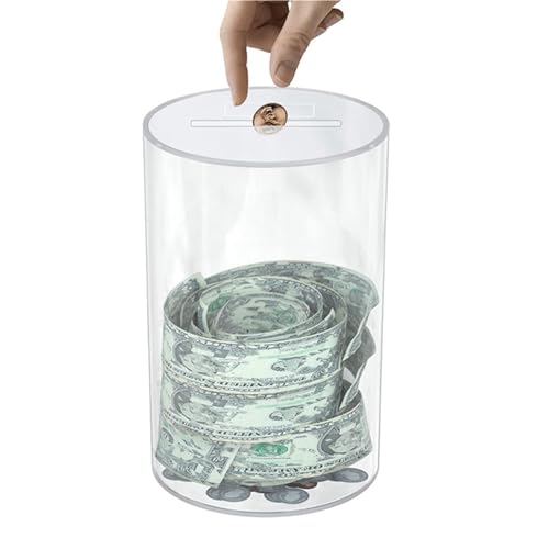 Boîte à Argent en Acrylique de Grande Capacité : Tirelire Transparente pour Épargne - 8