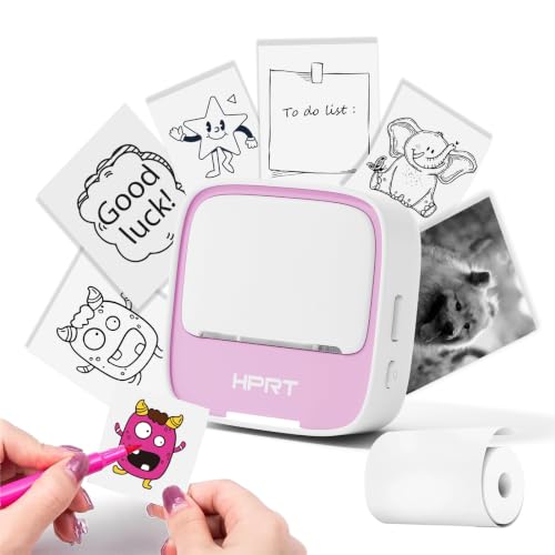 Image of HPRT S1 Bluetooth Thermal Label Printer,Portable Mini Inkless Sticker Maker | Label Maker with 1 Roll Paper,Compatible with iPhone&Android,for Home, School, Office, Travel, Kids. App with Templates