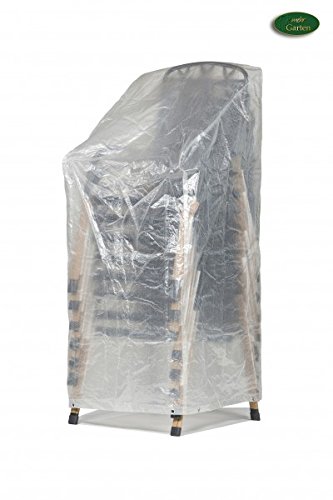 Preisvergleich Produktbild Mehr Garten Klassik Schutzhülle für Stapelstühle / Gartenstühle aus PE-Bändchengewebe - transparent Größe XL