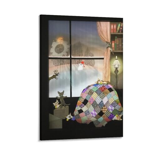 藤城清治のポスター35 ホーム装飾 アートパネル 壁アート 現代壁掛け 絵画 版画 芸術作品 インテリア20x30inch(50x75cm)