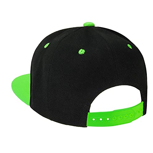 Image of Classic Snapback Hat Cap Hip Hop Style Flat Bill Blank Solid Color Adjustable Size