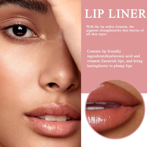 Bisienya Detachable Lip Liner,Tattoo Lip Liner Stain Peel Off Lip Liner,Waterproof Non-smudgeOutline the Lip Shape Plumping Plumps Up Lip Colour With Hyaluronic Acid&Vitamin E for All Skin Types(2Pcs) - Image 5