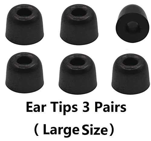 Image of JNSA Replacement for Sony WF-1000XM4 1000XM5 C700n Linkbuds S Memory Foam Ear Tips Noise Canceling Foam Eartips Ear Plug Ear Tip L Size 3 Pairs, [Fit in Case], Black,Large Size (Foam4XM4B3PL)
