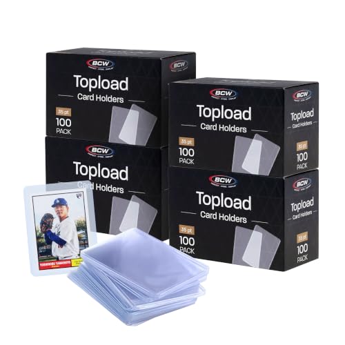 Image of BCW 3x4 Standard Topload Card Holders | 400 Pack | Top Loaders for Cards | Rigid Card Protector | Fits Standard Size Cards Up to 35pt