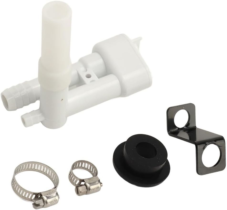 White Toilet Water Valve Parts Replacement Kit ABS Rubber Stainless Steel RV Toilet Vacuum Breaker 385230325 For Trailer Toilet