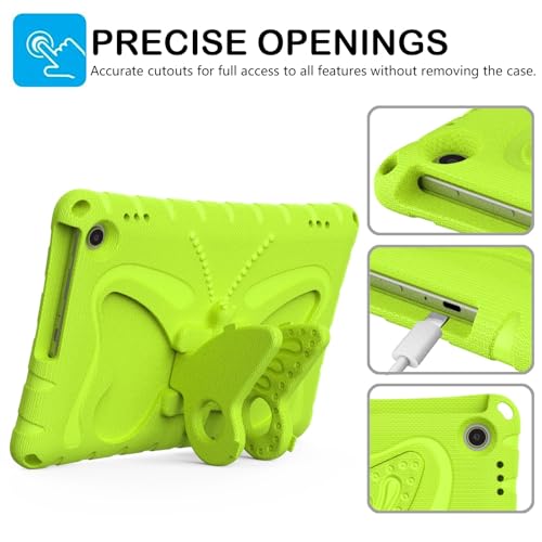 Funda para Kindle Fire Max 11 de EVA antichoque con correa ajustable verde mariposa 5