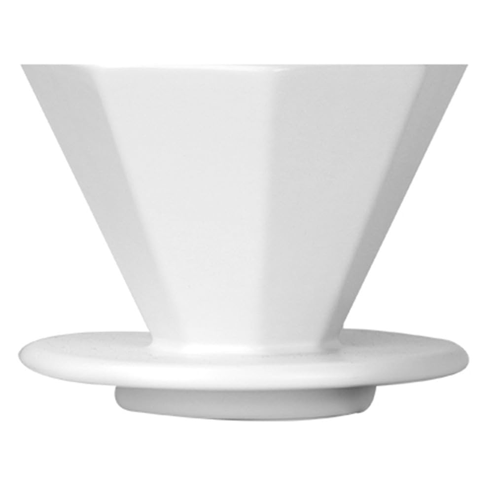 TEHAUX Filtro per Caffè in Ceramica, Gocciolatore Manuale, Bianco Opaco | Compatibile con I Filtri , Capacità da 1 a 4 Tazze, Strumento per Caffè Riutilizzabile, Preparazione Del Caffè Uniforme,
