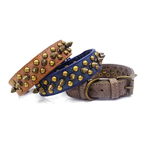 Collier pour chien rivets et clous ronds robustes ajustables Angoily