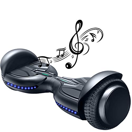 TOMOLOO Hoverboard, Hoverboards with Bluetooth and LED Lights, 7.5 Miles Range Hover Boards