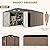 Greesum 10×14 FT Outdoor Storage Shed, Metal Storaged Sheds Without Floor, Tool Sheds with Lockable Doors and Sloping Roof for Garden, Patio, Brown