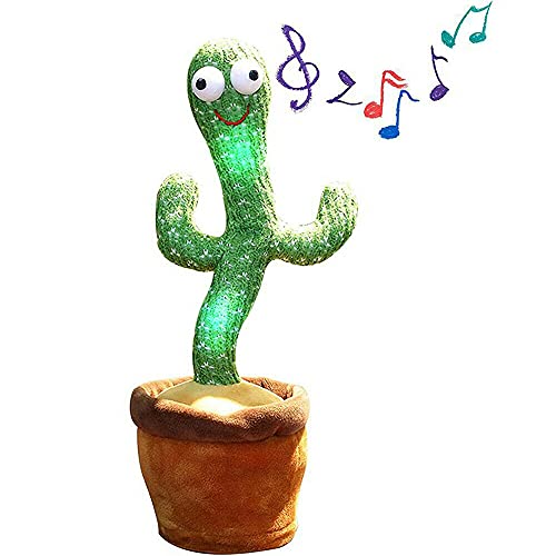 Dancing Cactus Plush In Pot, Cactus Plush Toys Singing And Dancing Cactus Electronic Toy, Cactus Toy That Repeats What You Say, Dancing Cactus Light Up, Children\'S Early Education Toy (Battery)