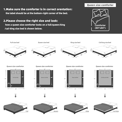 Image of Litanika Dark Grey Queen Comforter Set, 3 Pieces Tufted Boho Farmhouse Bedding Comforter Sets, Lightweight Fluffy Comforter Bed Set for All Season (90x90In Comforter and 2 Pillowcases)