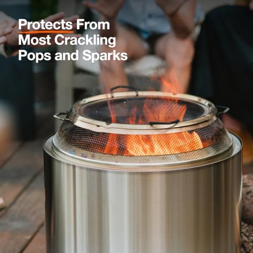 Solo Stove Bonfire Shield |Stainless Steel Fire Pit Spark Protector Screen, Firepit Mesh Protective Spark Screen for Backyard and Outdoor Fire Pits, Stops Hot Embers, Width Top: 32 cm, Height: 9,5 cm