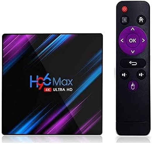 RuhZa 4K Mini PC Box with H.265 Decoding,RK3318 Quad Core 64 Bit Processor,Android 10, 4GB Ram 32 GB ROM, Voice Assistant,