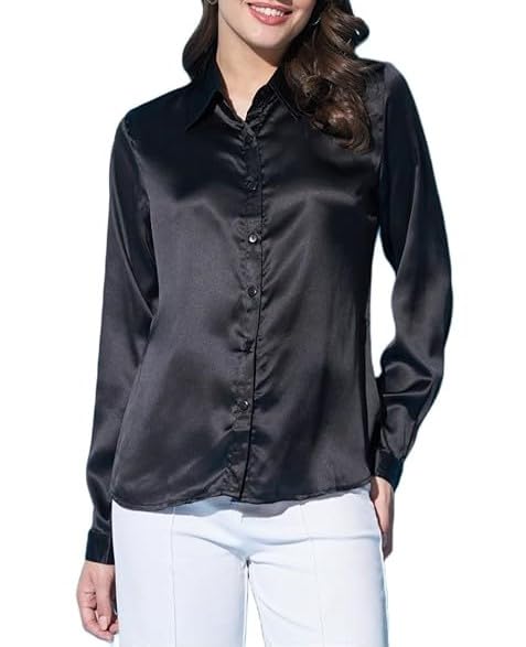 Image of Bowrain Women's Full Sleeves Satin Shirt