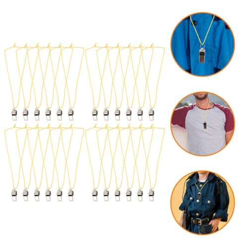 24 silbatos deportivos de acero inoxidable SOLUSTRE con cordón miniatura 7