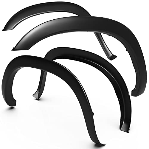 Tyger Auto Fender Flare Compatible with 2002-2008 Dodge Ram 1500; 2003-2009 2500 3500 8' Bed, Fine-Textured Black Paintable Factory Style 4pc | TG-FF6D4208