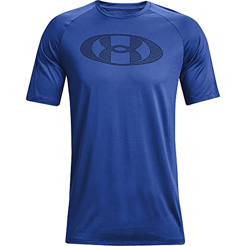 Under Armour Maglietta a Maniche Corte Tech 2.0 Lockertag da Uomo, Tech Blue (432)/Nero, S