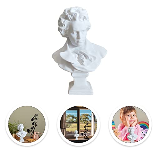 Sewacc 3 Pcs Sculpture Beethoven Bust Music Art Famous Portrait Office Home Aids Teaching Plaster Charactar For European Classical Composers Figurine Style Ornament Practice #TOP2