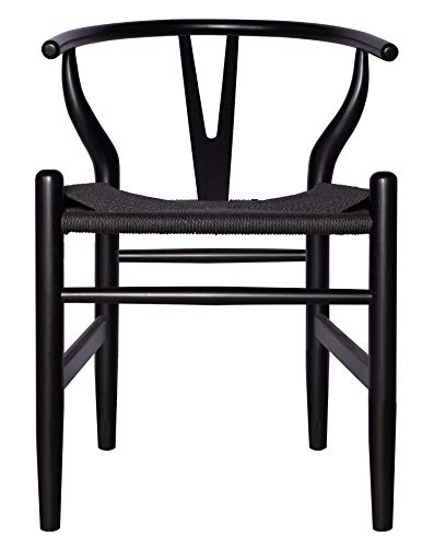 Amazon Brand - Stone & Beam Classic Wishbone Dining Chair, 22.4"W, Black / Black #TOP1