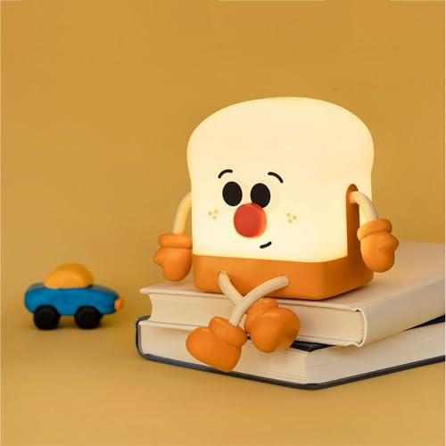 REDGO Luz Nocturna Infantil, Tostadas Luz Quitamiedos Infantil con Control Táctil, Color Cálidos Lámpara Bebe Noche, Luz de Noche recargable Por USB para Niños, Dormitorio, Regalo