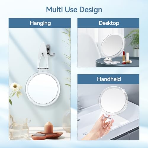 B Beauty Planet 30X Magnifying Mirror, Magnifying Mirror with Stand and Tweezers, Handheld Mirror with 30X/1X Magnification, Compact Mirror for Traveling, 30X Makeup Mirror for Pluck Eyebrows - Thumbnail 4