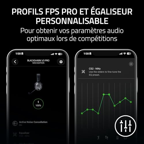 Casque Gaming Razer BlackShark V3 Pro NiKo Edition – Sans Fil, ANC, 50 mm - vue 10